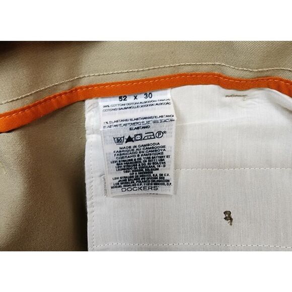 Dockers New Big & Tall Pants Mens Size 52x30 Khaki Chino Classic Pleated Slacks - Picture 9 of 9